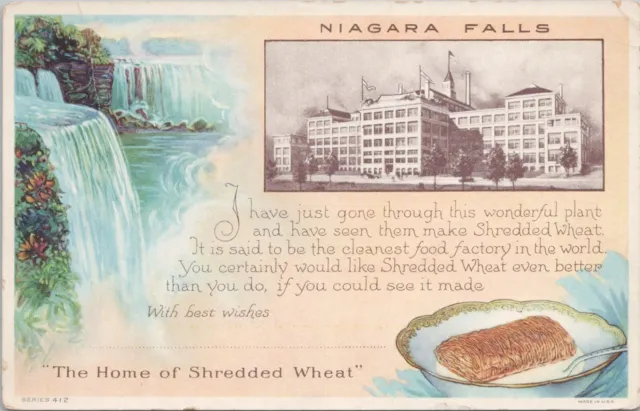 Advertising PC Shredded Wheat Cereal Factory Niagara Falls New York 1910s era