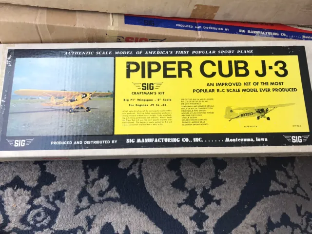 NOS Sig 1:6 Piper Cub J-3 Balsa Wood R/C Remote Control Model Kit