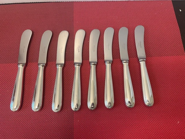 Christofle Perles Paddle Blade Butter Spreader Knife - quantity 8 Christofle Perles Paddle Blade Butter Spreader Knife - quantity 8