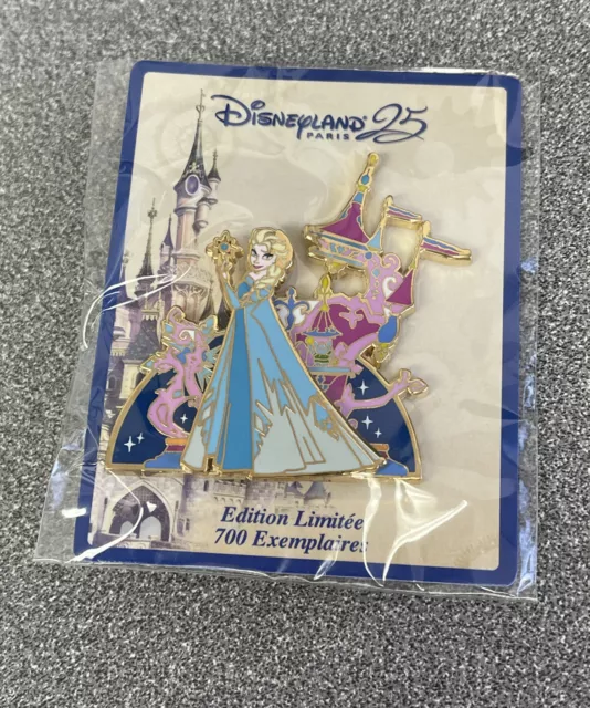 NEW Elsa Parade Pin Disneyland Paris 25th Anniversary Frozen Limited LE 700 RARE
