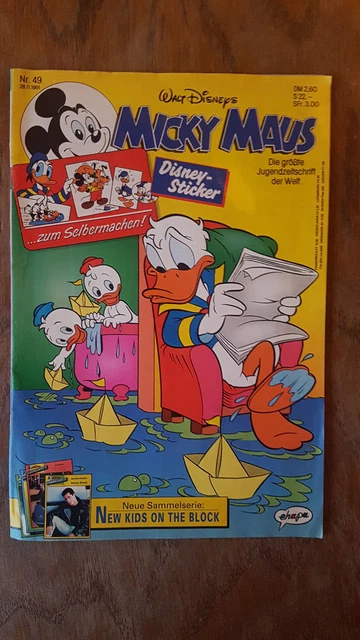 Micky Maus Comic Heft Nr. 49 1991 mit Beilage Disney-Sticker + Sammelkarten