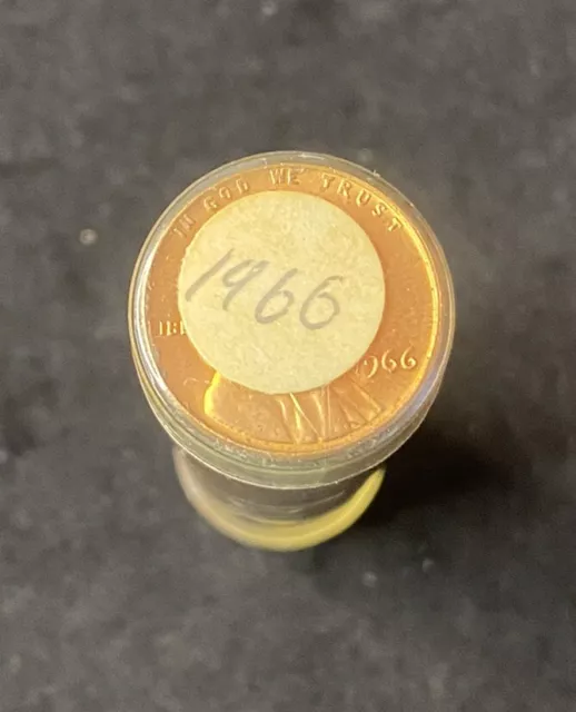 1966-P Lincoln Penny Cent Uncirculated Roll 50 Coins Free Shipping