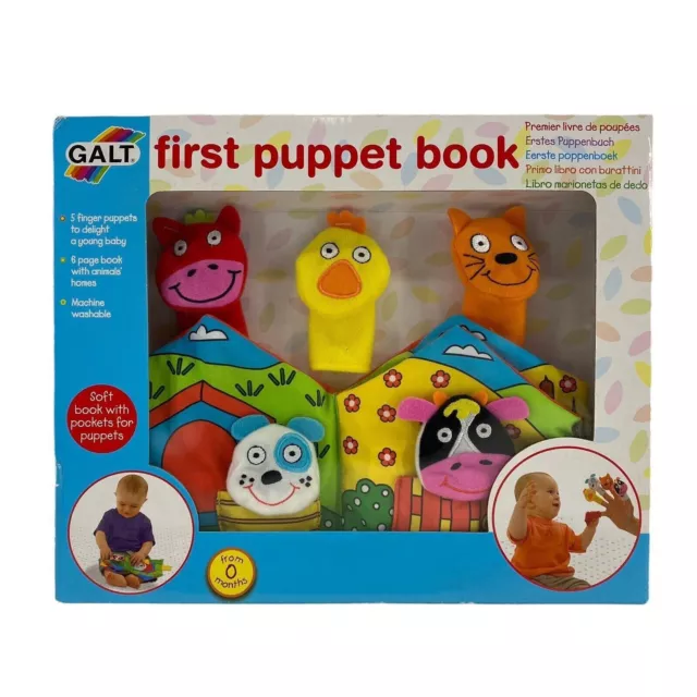 Galt First Puppet Book Finger Soft Baby Toddlers Kids Activity Toy Gift 0m+ New