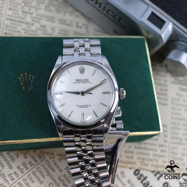 1956 Rolex Oyster Perpetual 34 Stainless Steel Watch 6564 w/Box 1956 Rolex Oyster Perpetual 34 Stainless Steel Watch 6564 w/Box
