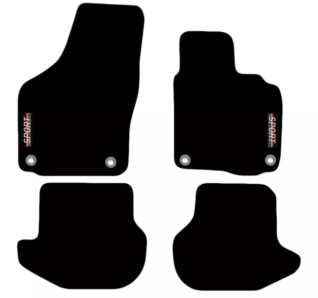 for VW Eos 2007 to 2010 Tailored Carpet Car Floor Mats with logo 4 Oval Clips