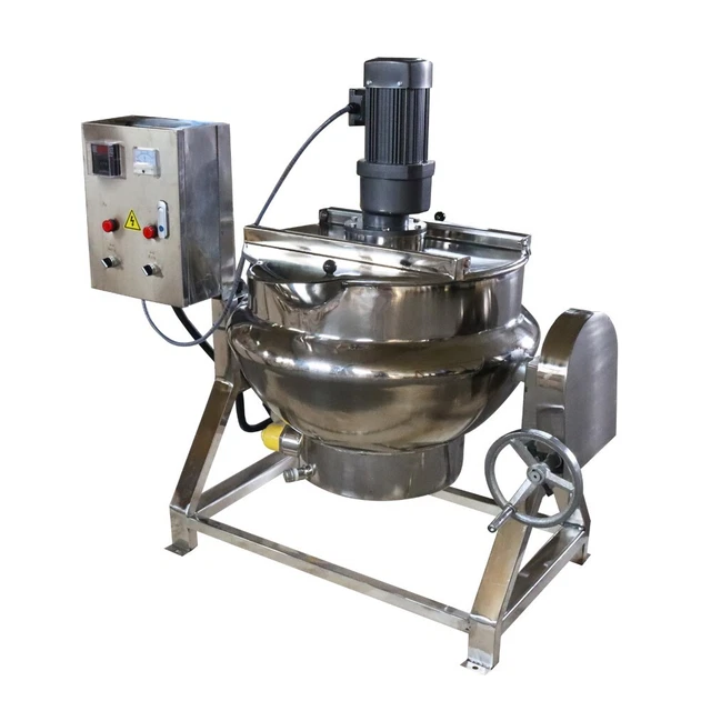 13.2gal Sandwich Pot Jacketed Kettle 50L 220V Stirring and Edge Scraping Tilting