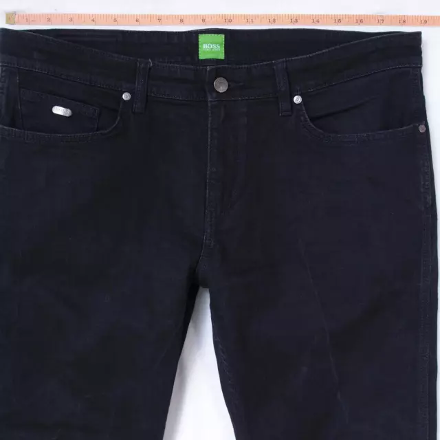 Mens HUGO BOSS DELAWARE Stretch Slim Straight Black Jeans W37 W36 L32