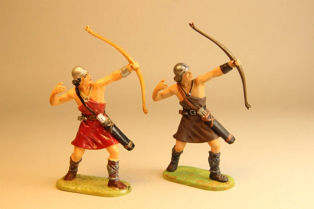 ELASTOLIN OUGEN ET PREISER 7 cm, archers normands. No STARLUX CLAIRET.