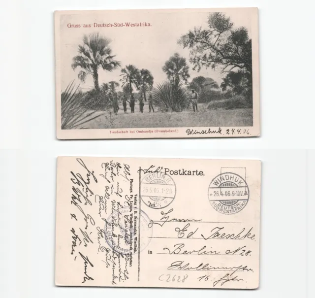 (c2628)   Ansichtskarte Ombandja Deutschsüdwestafrika von Windhuk 1906  Eta