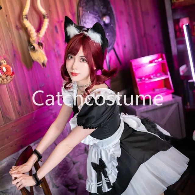 Anime French Maid Dress Furry Ear Bow-Knot 8 Sets Cosplay Costume Party Stage 3