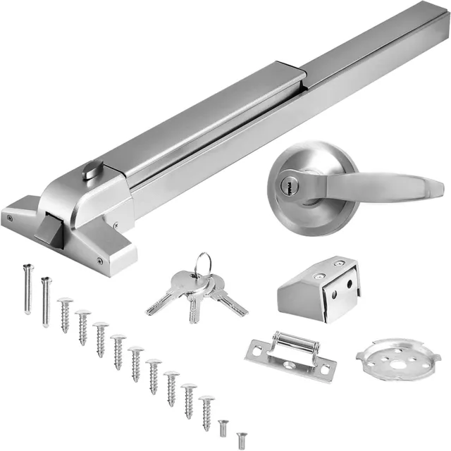 Door Push Bar Panic Exit Device With Handle Heavy Duty Hardware Latch Emergency