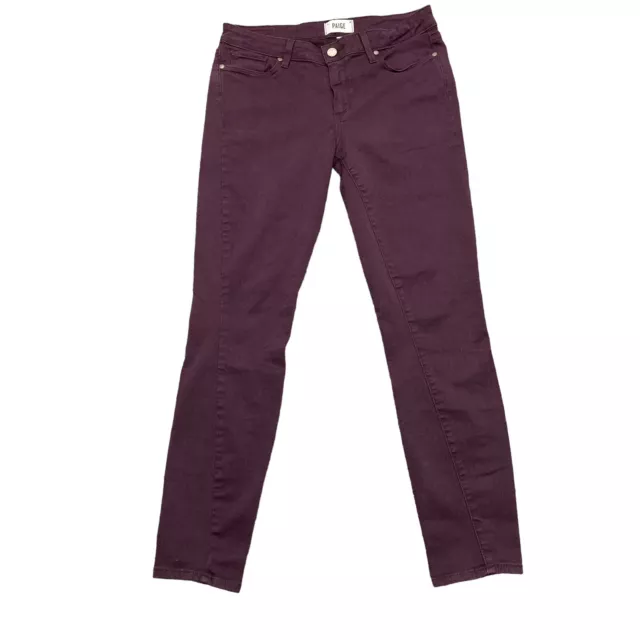 NEW Paige Jeans Womens 30x28 Purple Mid Rise Verdugo Ankle Skinny Stretch Pants