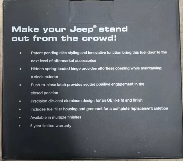 Rugged Ridge 11425.10 Elite Fuel Door Fits 07-18 Wrangler (JK) 3