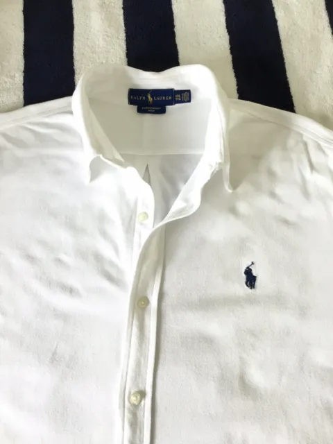 Camicia da uomo Ralph Lauren bianca ""Maglia pesi piuma"" in XXL