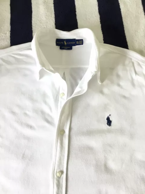 Mens Ralph Lauren White ‘Featherweight Mesh’ Shirt In XXL