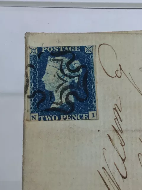 Two penny blue stamp used On Envelope Two Pence Blue