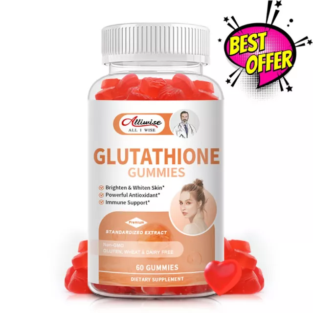 Glutathione Collagen Gummies Skin Lightening Hair,Nails & Bones Health 60Pcs