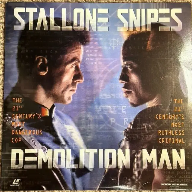 Demolition Man US LaserDisc NTSC 1993 Sci-Fi Action Movie w/ Sylvester Stallone