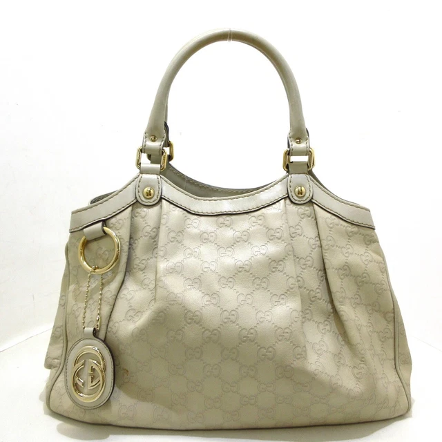 Auth GUCCI Guccissima/Sukey 211944 Cream Leather Tote Bag Auth GUCCI Guccissima/Sukey 211944 Cream Leather Tote Bag
