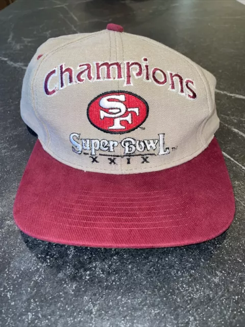 Vintage Super Bowl XXIX Hat 1994 Season NFL Football 49ers Red and Tan