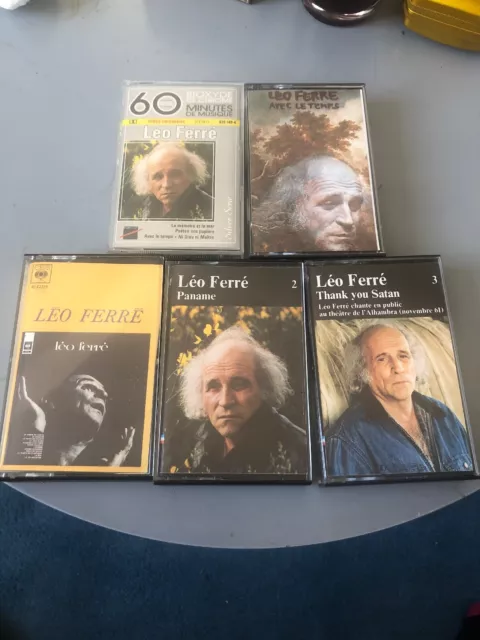 Lot De 5 K7 Audio Cassette Leo Ferre