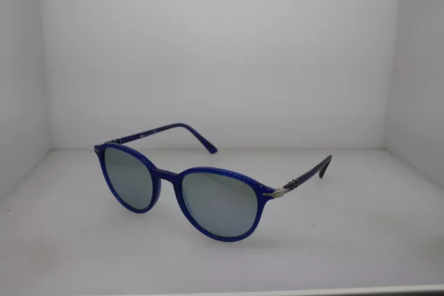 Authentic Persol 3169S Blue Plastic Round Womens Sunglasses Blue Mirrored Lens Authentic Persol 3169S Blue Plastic Round Womens Sunglasses Blue Mirrored Lens