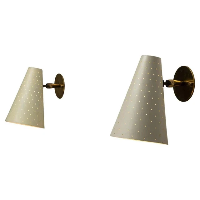 Italian Pair Light Cone Handmade Vintage Wall Mid Century Modern Light X-MAS GFT