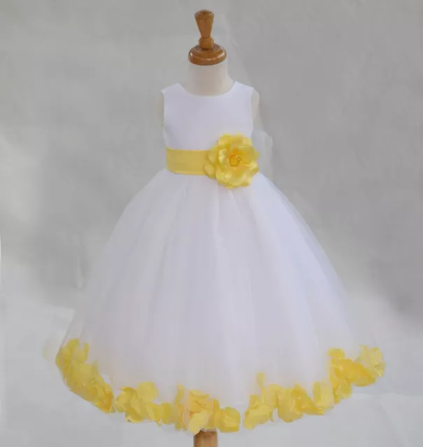 Usa Free Shipping Wedding White Girl Dress Flower Pageant Communion Easter New