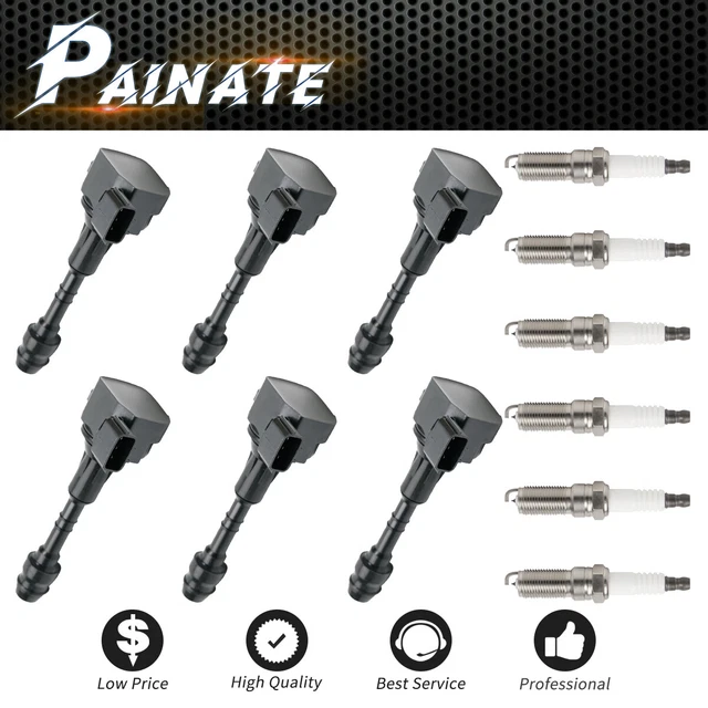 6X IGNITION COILS + Spark Plugs For Nissan Altima Maxima Quest Murano 3