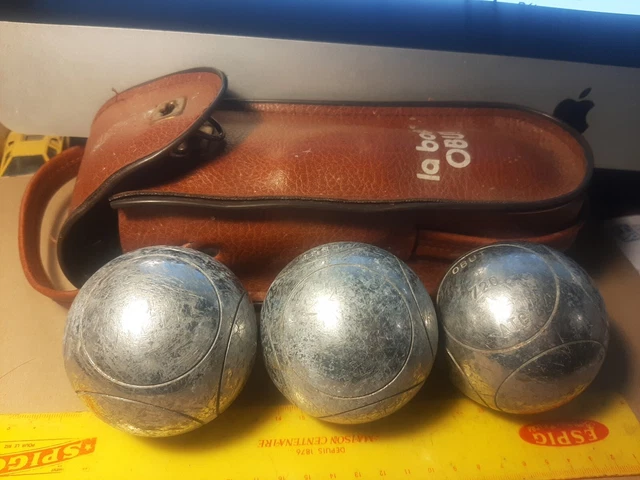 Triplette De Boules De Pétanque OBUT 2 étoiles 735 J78 - Acier Carbone, Occasion, France
