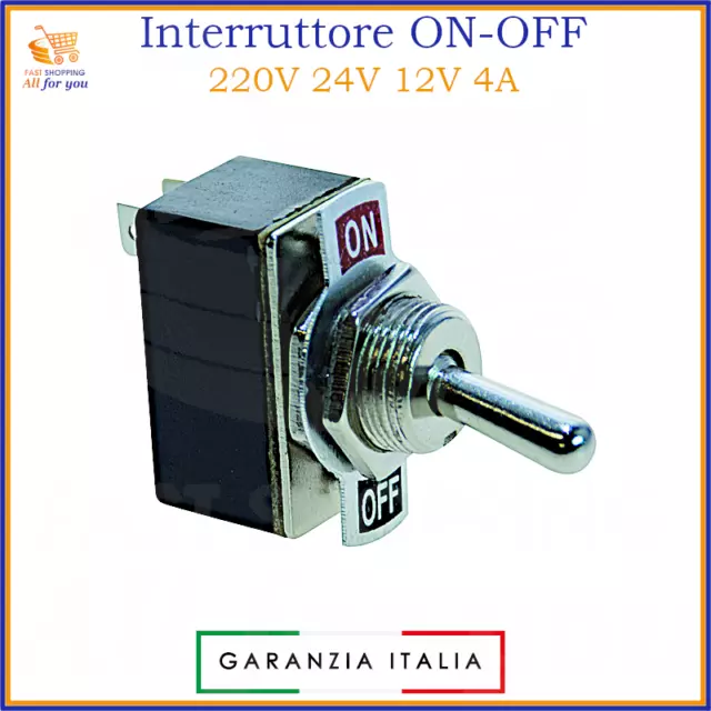 Interruttore a levetta on off 220V 12V interruttori leva unipolare 2 posizioni