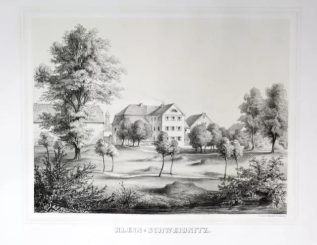 1860 Kleinschweidnitz Großschweidnitz Oberlausitz Görlitz Poenicke Lithography