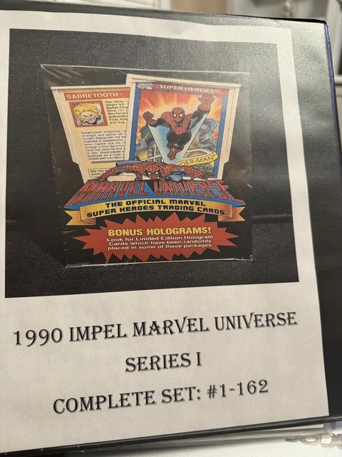1990 Marvel Universe Series 1 Impel Trading Cards Complete Base Set #1-162