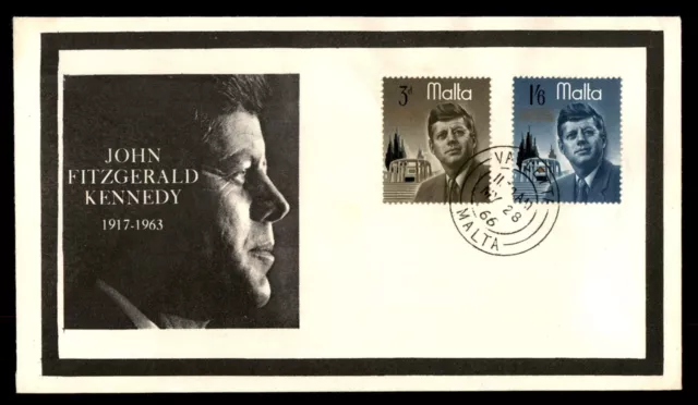 MayfairStamps Malta 1966 John F Kennedy Dual Cover aaj_65213