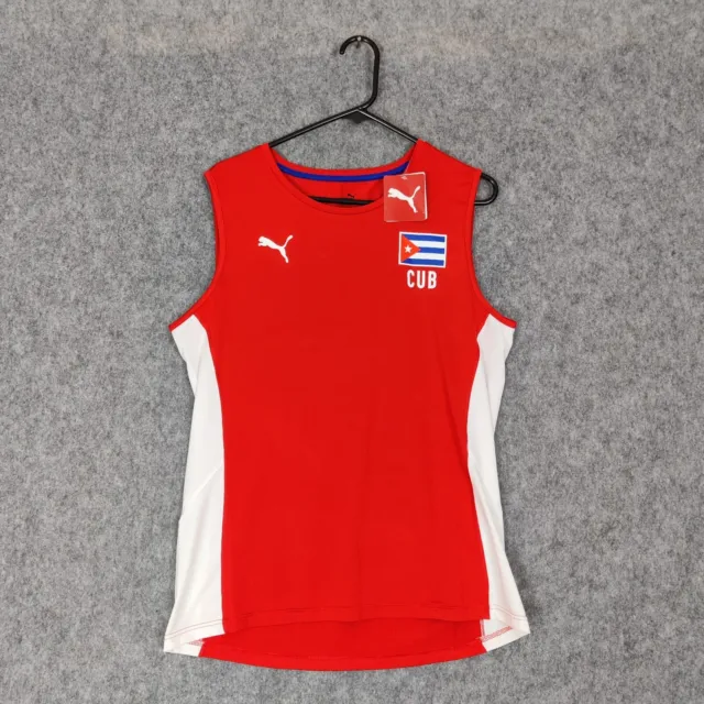 Puma Vest Womens UK 16 Cuba Volleyball Sleeveless Tank Top Red / White BNWT