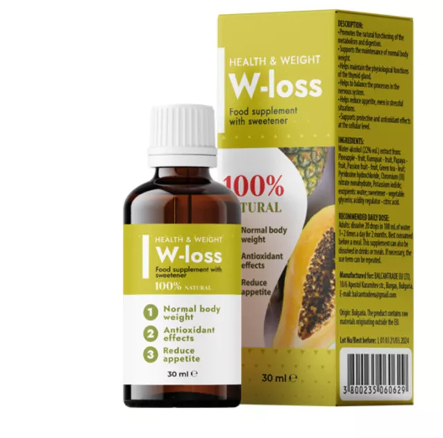 W-loss gotas para adelgazar rápidamente y quemar grasa. Ceto dietético. 30 ml.