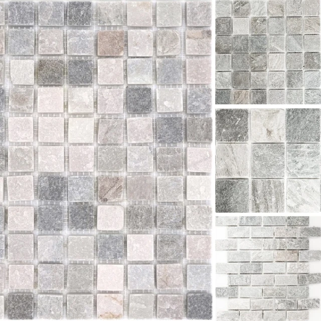 MOSAÏQUE QUARTZITE PIERRE naturelle brique beige gris sol 36-0208_f | 10 plaques EUR 109,00 - FR
