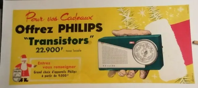 Affiche Pub Ancienne Transistors Philips Pere Noel