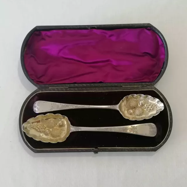 ANTIQUE STERLING SILVER GRAPE SPOONS - 18th Century