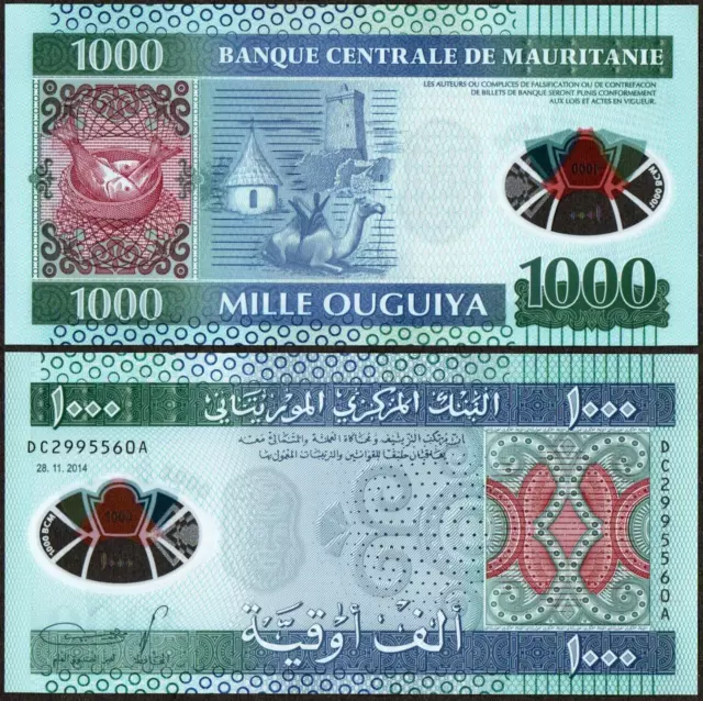 Mauritania 1000 Polimero Ouguiya P19 2014 Unico