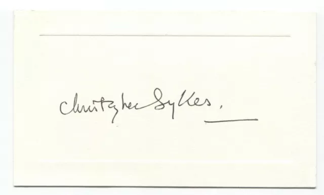 Christopher Sykes Signed Card Autographed Signature Author English Writer