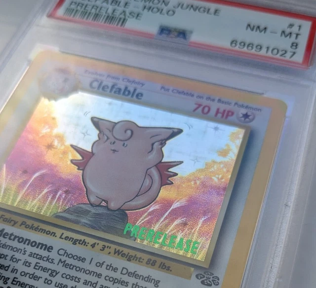 1999 Pokemon Jungle Prerelease Clefable Holo 1/64 PSA 8 Near Mint (only 9 higher