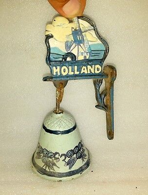 Vintage Old Hand Made Cast Solid Iron Holland Name Beautiful Home Decor Bell