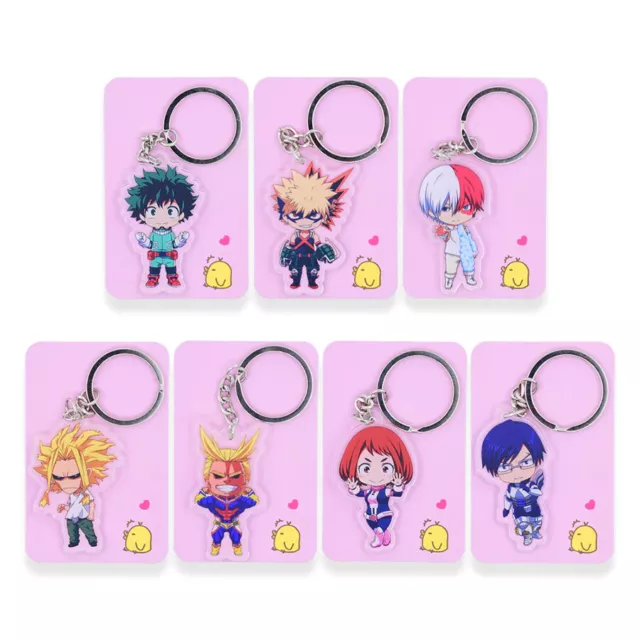 My Hero Academia Double Sided Anime Keychain Keyring Keyfobs. New.