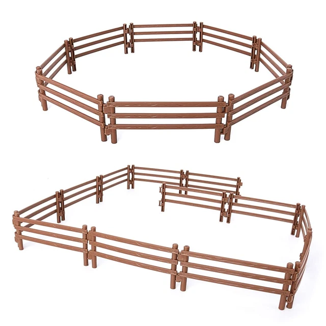 40 Pièces Clôture De Ferme Jouet - Pour Enclos Chevaux, Animaux Miniatures - Plastique ABS, Construction Facile, Jeu Créatif