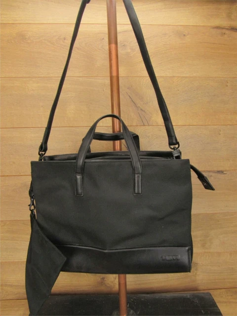 Tumi 43007D3 Ballistic Nylon Leather Business Briefcase Tote Black Purse