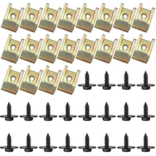 8 Clips Et Vis Cache Moteur Pour Peugeot Citroën - Réf. 013711, 013768 - Noir