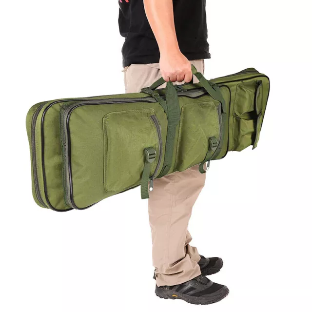 36"Dual Pad Padded Tactical For Rifle Gun Bag Soft Case Hunting Storage Backpack