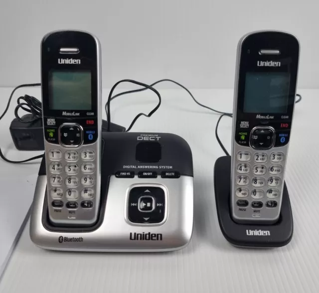 Uniden DECT 3236 Cordless Phone Set Bluetooth & Answering Machine 2 Handsets