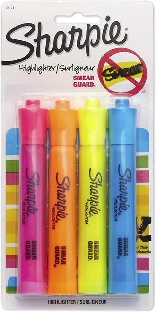 Accent Tank-Style Highlighters, 4 Colored Highlighters (25174PP)